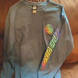 blue santa cruz, long sleeve, size small